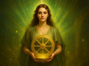 Fortuna Luck Ray Attunement artwork showing goddess of prosperity and abundance