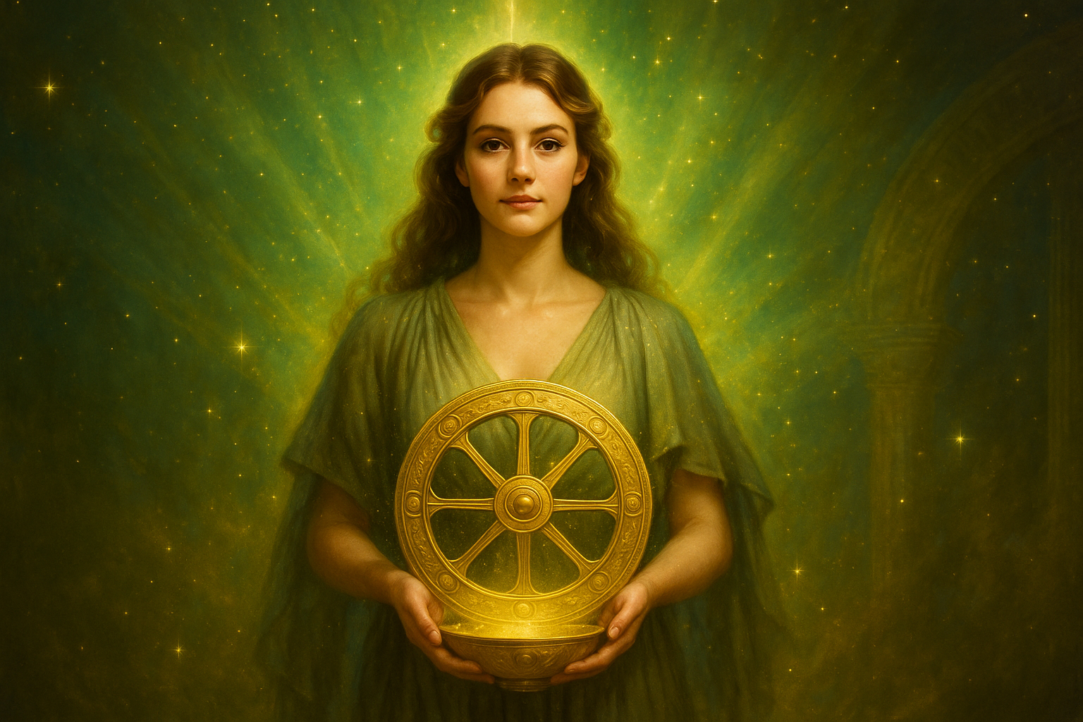 Fortuna Luck Ray Attunement artwork showing goddess of prosperity and abundance